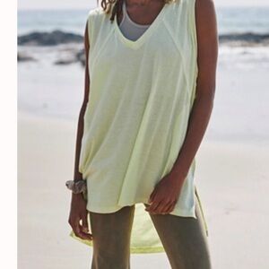 Free People Movement City Vibes Tee. Lemon Lime, Size XS. NWOT.